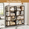 Runesay 5-Tier Industrial Bookshelf, Rustic Tall Bookcase with Open Wood and Metal Design - 2 of 4
