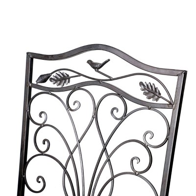 Black Iron 3-Piece Garden Bistro Set with Leaf Design