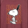 Women's - Peanuts - Boo Snoopy Scared Lightweight French Terry Wide Neck Long Sleeve Shirt - 2 of 4