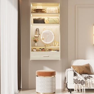 Aheaplus Wall-Mounted Closet Organizer with Magnetic Pegboard, Closet System with Drawer and Vanity Storage shelves - 1 of 4