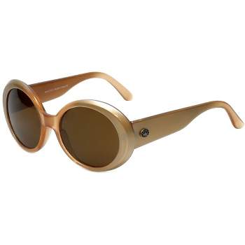 Calabria Princess Ladies Retro Designer Sunglasses in Beige Tan Brown/Amber Brown-(Frame Width: 138mm|Lens Height: 51mm|Lens Width: 50mm)