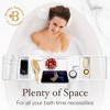 Bathtub Tray for Tub - Bamboo Expandable Bath Tray with Wine, Book & Tablet Holder - Luxurious Tub Tray, Bath Caddy, Foldable, Christmas Gift - 4 of 4