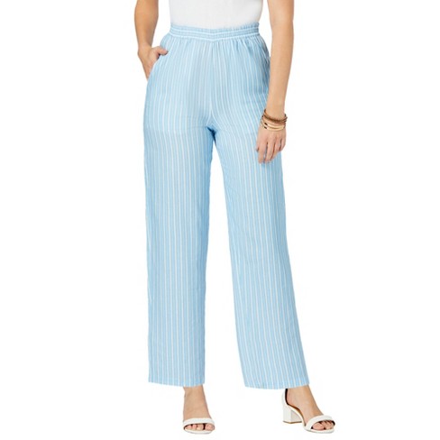 Ellos Women's Plus Size Linen Blend Drawstring Pants - 14, Black : Target
