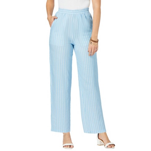 Plus Vertical Striped Wide Leg Pants