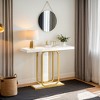Hommoo 41.3 Inch Modern  Console Table with LED Lights Gold White - 3 of 4