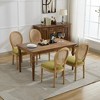 KTMBDW French Dining Chairs Set of 2, Accent Chairs with Rattan Back and Fabric Cushion for Living Room Kitchen - 4 of 4