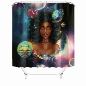Planet And Woman Shower Curtains for Bathroom Waterproof Fabric Bath Curtain Durable Soft Stylish Bathroom Decor 72x72 Inch - 1 of 1
