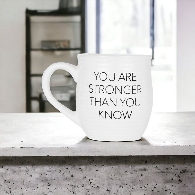 Amici Home “You Are Stronger Than You Know” Coffee Mug, 6” L/4.25” W/4.5” H, 20-Ounce, Ceramic, Black Letters on White, 3 of 6