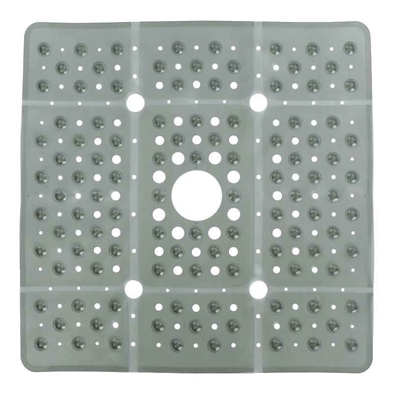XL Non-Slip Square Shower Mat with Center Drain Hole - Slipx Solutions, 1 of 5