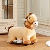 Qaba 6V Ride on Horse, Battery Powered Electric Ride on Pony with Music Forward, PU Wheels, Soft Touch, for Girls Boys Aged 18-36 Months, Brown - 2 of 4