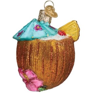 Old World Christmas Blown Glass Ornament for Christmas Tree, Tropical Coconut Drink - 1 of 4
