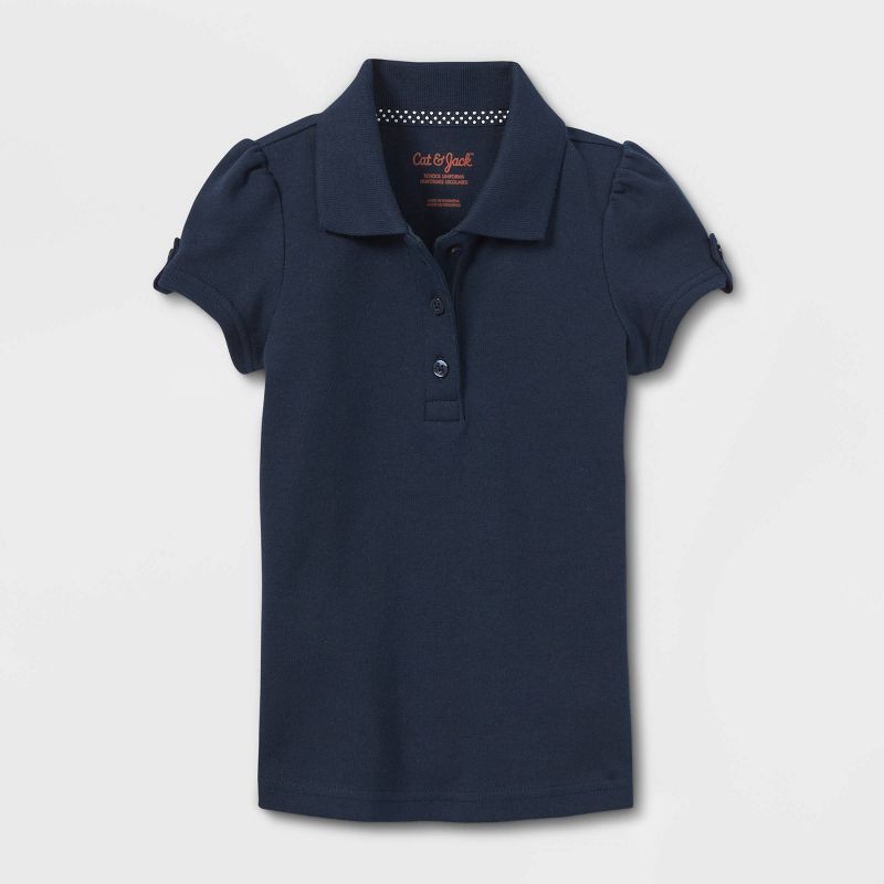 Toddler Girls' Short Sleeve Interlock Uniform Polo Shirt - Cat & Jack™, 1 of 4
