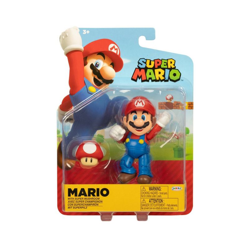Nintendo Super Mario - Mario with Super Mushroom Action Figure, 2 of 6