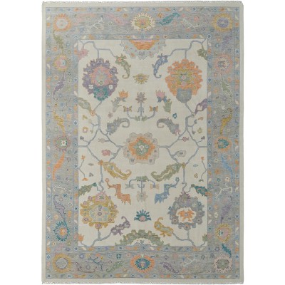 Karina Transitional Floral & Botanical Ivory/Orange/Blue Area Rug