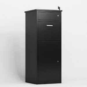 Zevemomo 44.5" Anti-Theft Parcel Delivery Box with Lock, Outdoor Package Drop & Mail Storage for Porch, Courtyard, Garage or Apartment Door, Black - 1 of 4