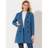Allegra K Women's Elegant Notched Lapel Double Breasted Long Sleeve Winter Overcoat - 2 of 4