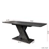 Multifunctional Extendable Console Table,Black Dining Room Table,Rectangle Dining Table With Form Base - Maison Boucle - 3 of 4