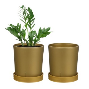 Unique Bargains Plastic Indoor Drainage Holes Planters 2 Pc - 1 of 4