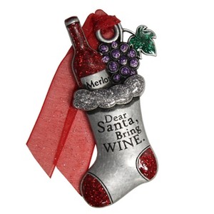 Gloria Duchin Wine Stocking Tree Ornament - 1 of 2
