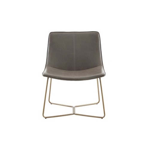 Calan Accent Chair Brown/Gold: Upholstered Polyurethane, Metal Base, Home Office Seating - image 1 of 4