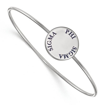 Black Bow Jewelry Sterling Silver Phi Sigma Sigma Greek Life Bangle Bracelet 7 Inch