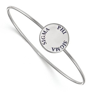 Black Bow Jewelry Sterling Silver Phi Sigma Sigma Greek Life Bangle Bracelet 7 Inch - 1 of 3