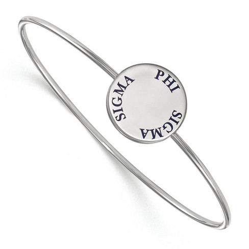 Black Bow Jewelry Sterling Silver Phi Sigma Sigma Greek Life Bangle Bracelet 7 Inch - image 1 of 3