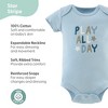 The Peanutshell Short Sleeve Cotton Bodysuits for Baby Boys, Star Stripe - 2 of 4