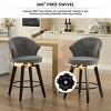 Bar Stools Set Of 2,Chenille Upholstery Barstools Set Of 2, 360° Swivel 25" Counter Height Bar Stools With Curved Back And Footrest-Cuddlewood - 3 of 4