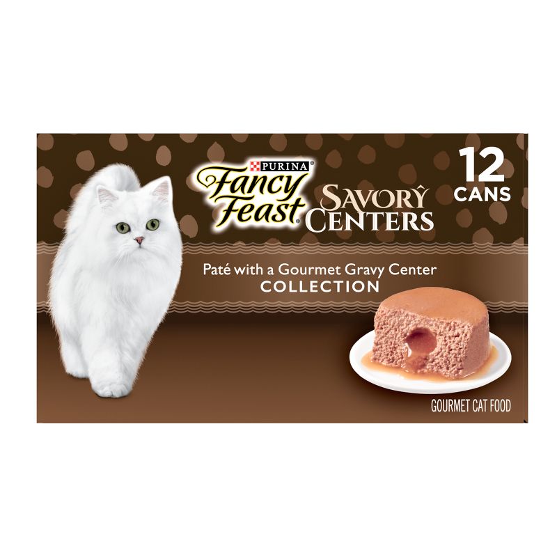 Purina Fancy Feast Savory Centers Pat&#233; Collection Gourmet with Tuna, Chicken, Salmon, Beef, Seafood and Fish Wet Cat Food - 3oz/12ct Variety Pack, 6 of 10