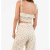 Women's Boho Crop Ruffle Strap Floral Print Blouse - LUCCA - 3 of 4