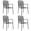 vidaXL Patio Dining Set Outdoor Dining Set Garden Table and Chair Set Black - 63" Table Length 4 Items - 4 of 4