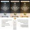 37.4" Crystal Chandelier, Farmhouse Ceiling Pendant Hanging Light Fixture for Dining Room,Bedroom,Living Room,Entryway,Foyer - 4 of 4