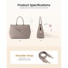 Laptop Tote Bag for Women with Large Cup Holder, 15 Inch PU Leather Work Bag Teacher Tote Bag - 3 of 4