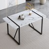 NicBex 55.1" Modern Rectangular Wood Dining Table 1.5" Thick Engineered Wood Tabletop with Metal Legs for Kitchen - 2 of 4