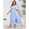Plus Size Summer Dress for Women Square Neck Casual Boho A Line Maxi Dress - 2 of 4