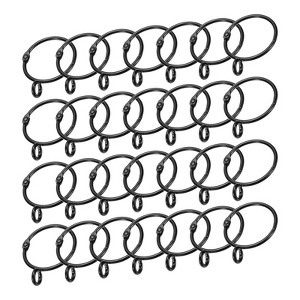 Unique Bargains Metal Electroplating Curtain Rod Accessory Curtain Rings 28 Pcs - 1 of 4