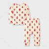 Baby Boys' 2pc Christmas Holiday Santa in Chimney Long Sleeve Ribbed Henley and Jogger Pants Set - Cat & Jack™ Cream - 2 of 4