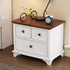 Sapphtopaz Nightstand with Drawers and Handles Wooden Entryway Table Night Stand for Bedroom, Living Room - 3 of 4