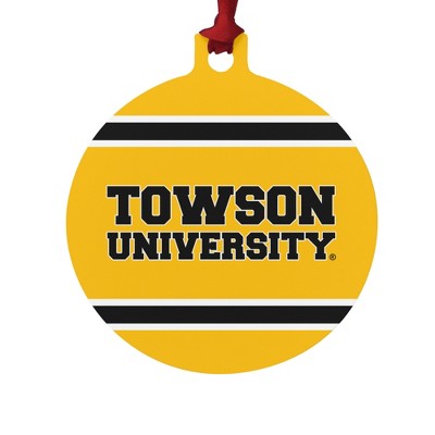 Towson University TU Stripes Aluminum Holiday Christmas Tree Ornament