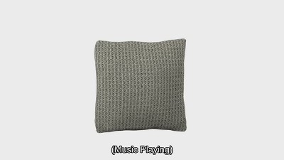 Haven 20" Gray and Beige Cotton Knit Pillow