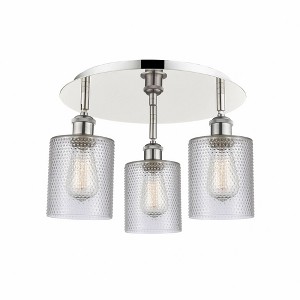 Cobbleskill - 3 Light Flush Mount In Art Deco Style-9.63 Inches Tall and 17.75 Inches Wide - 1 of 1