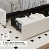 King Size Platform Bed Frame with Adjustable Headboard and 4 Drawers, Modern Grey Upholstered Bed Frame with Footboard, Wooden Slats Support - 3 of 4