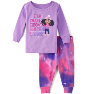 The Children's Place Toddler Girls Long Sleeve Girl Snug Fit Cotton Pajamas - 1 of 4