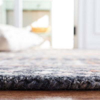 Aspen Black and Rust Wool Cotton 4' x 6' Handmade Rug