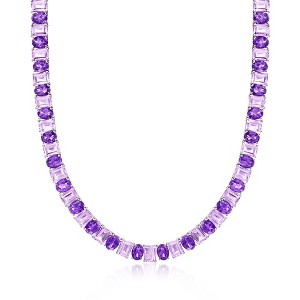 Ross-Simons 52.00 ct. t.w. Amethyst Necklace in Sterling Silver Size 18 - 1 of 4