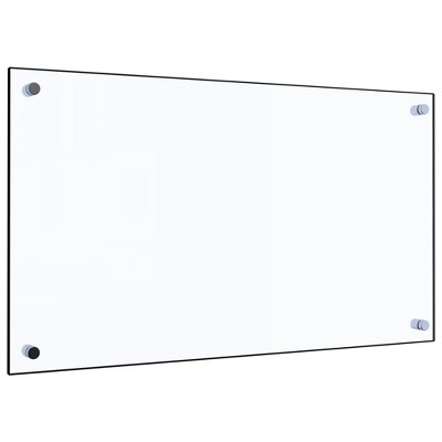 vidaXL Kitchen Backsplash Transparent 27.6"x15.7" Tempered Glass