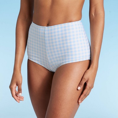 Women's Gingham Bikini Bottom - Kona Sol™ Blue XS