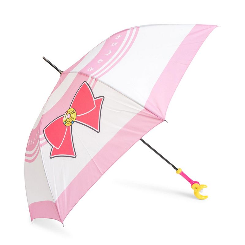 Just Funky Sailor Moon Pink Umbrella With Crescent Moon Wand Handle, 2 of 8