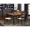 HomeStock 5-Piece Black and Cherry Finish Solid Wood Top Dining table with 4 Chairs - 2 of 4